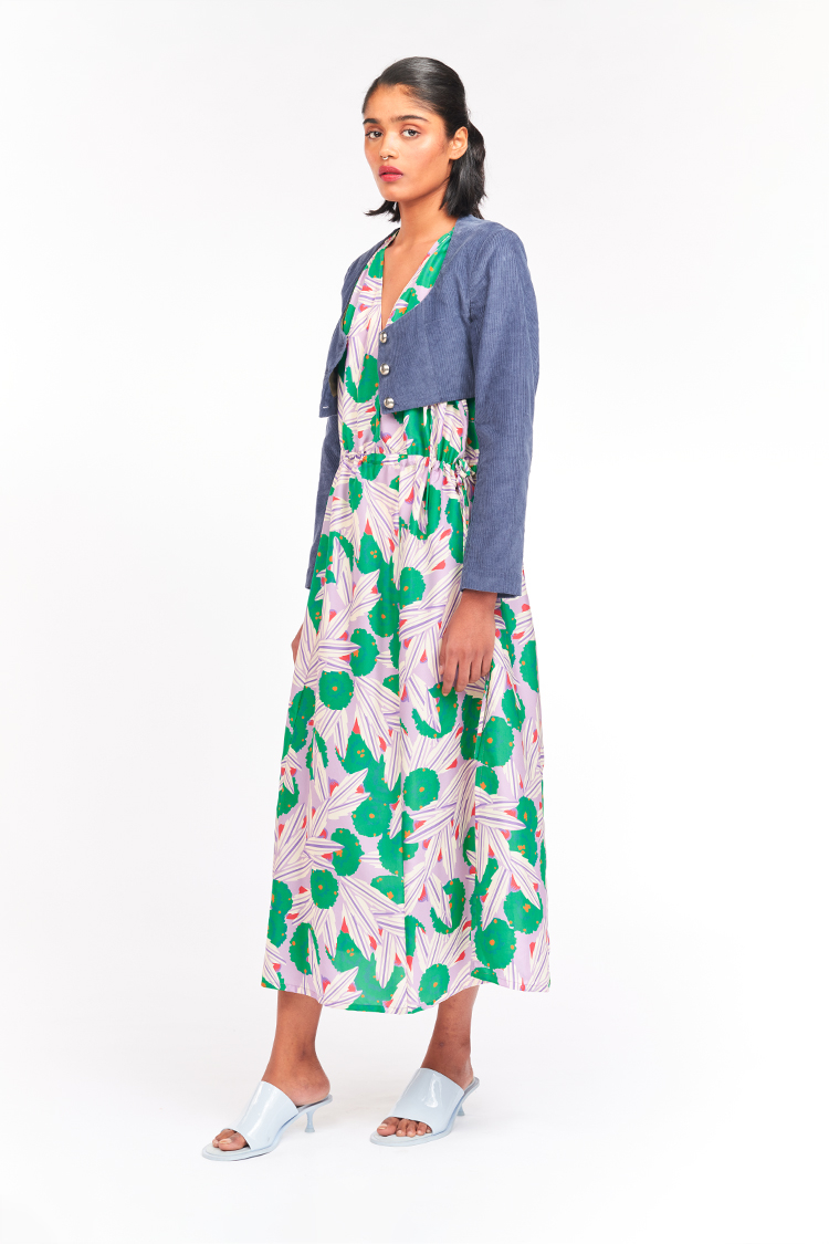 Bhaane blackstripe half-day shift dress