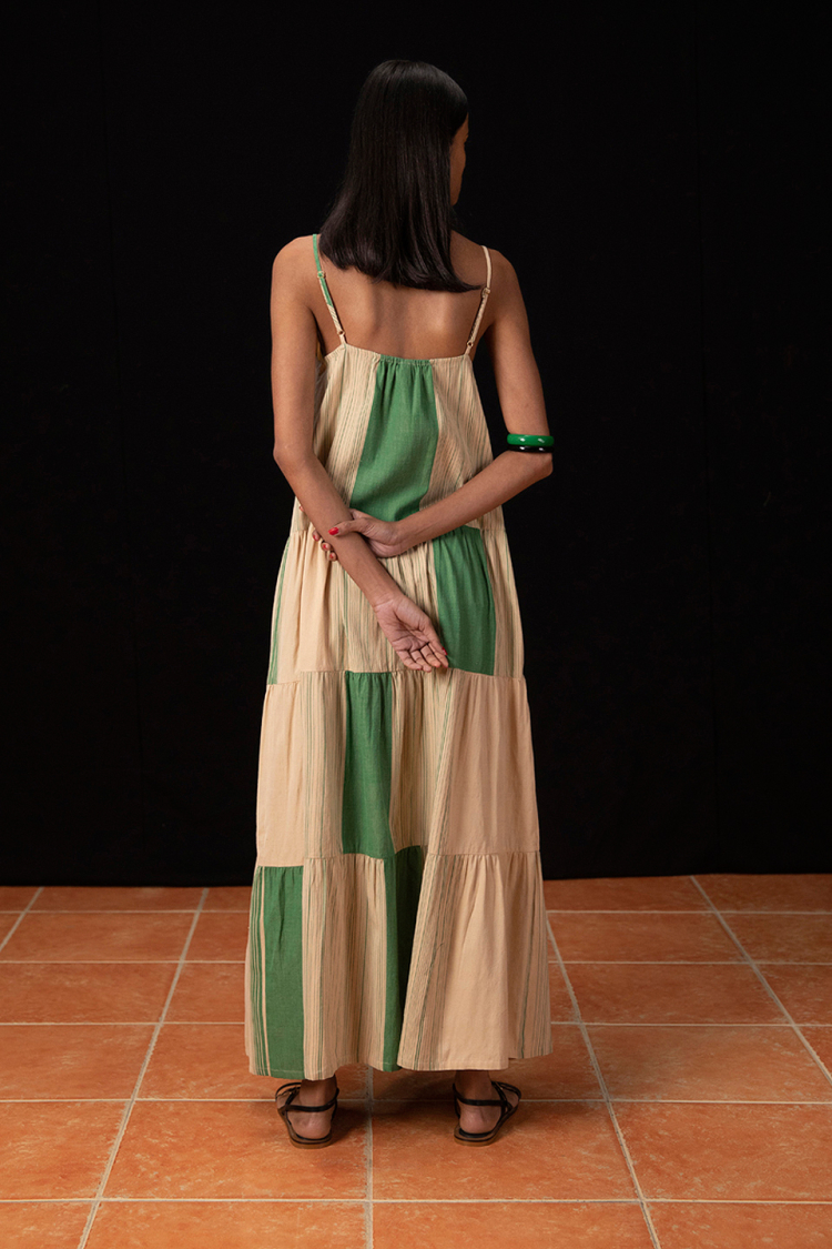 Bhaane violet madras midi dress