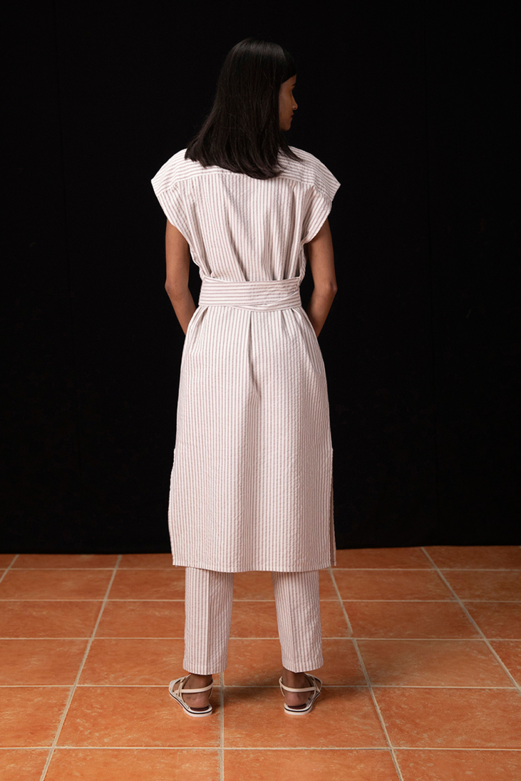 Bhaane tanstripes osaka kurta dress