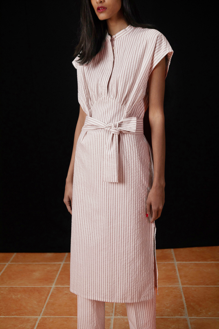 Bhaane tanstripes osaka kurta dress